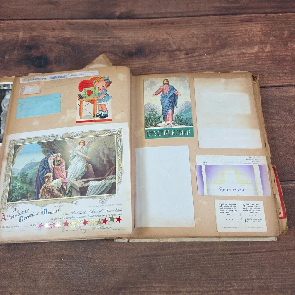 Vintage Scrapbook 1940s 1950s Ephemera Cincinnati Ohio Good Valentines Sports